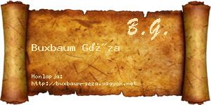 Buxbaum Géza névjegykártya
