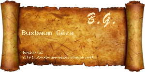 Buxbaum Géza névjegykártya