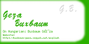 geza buxbaum business card